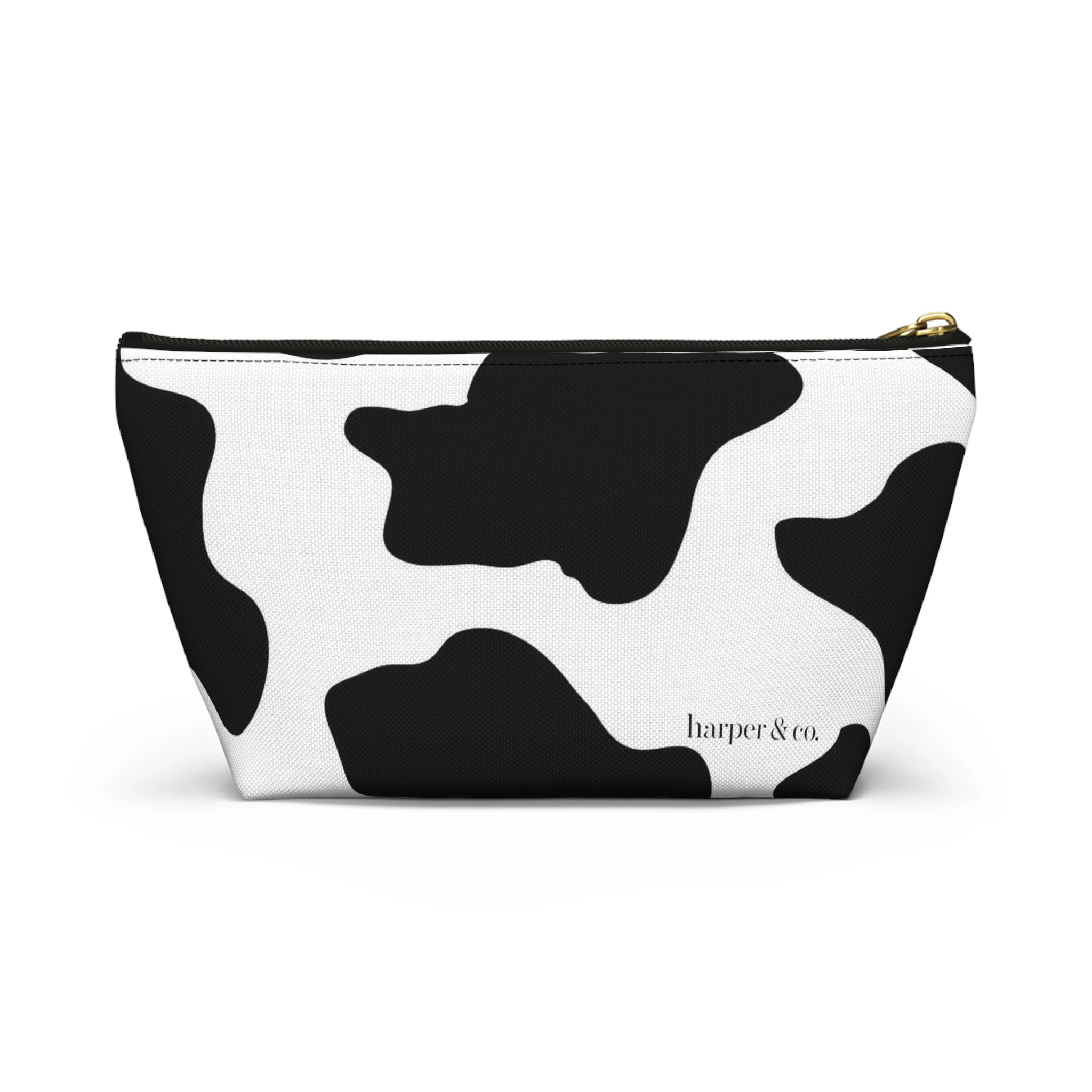 Cow Print Accessory Pouch w T-bottom