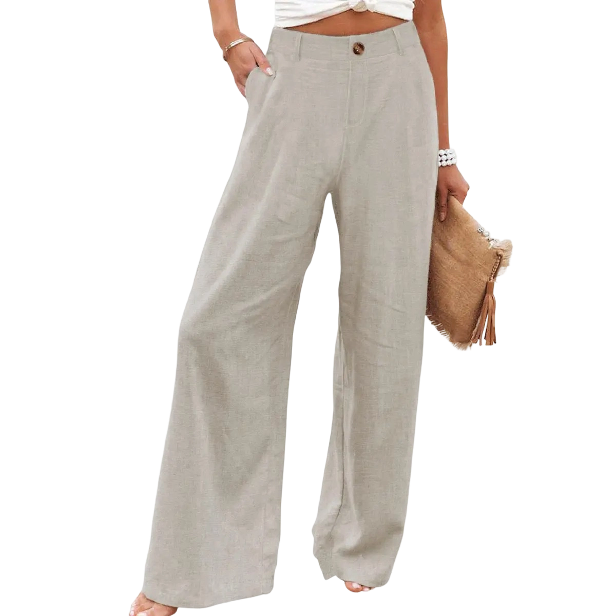 Women's Cotton Linen Pants | Summer 2026 Trendy High Waisted Wide Leg