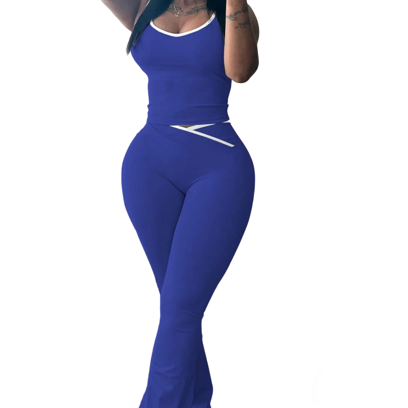 ✨Chic Colorblock Crmon Tank &. Dlarod PanteSet | Women's Sleeveless Gym YogaOutfit