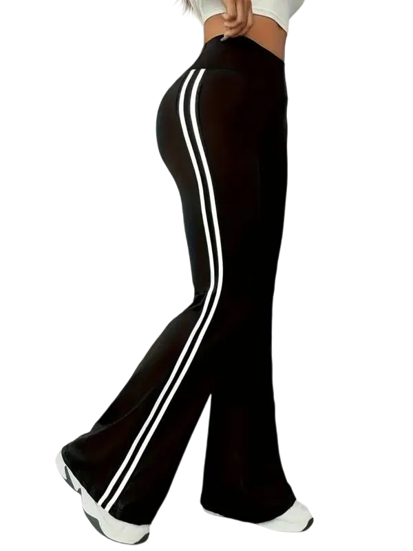 Women’s High Waist Colorblock Flared Sport Pants