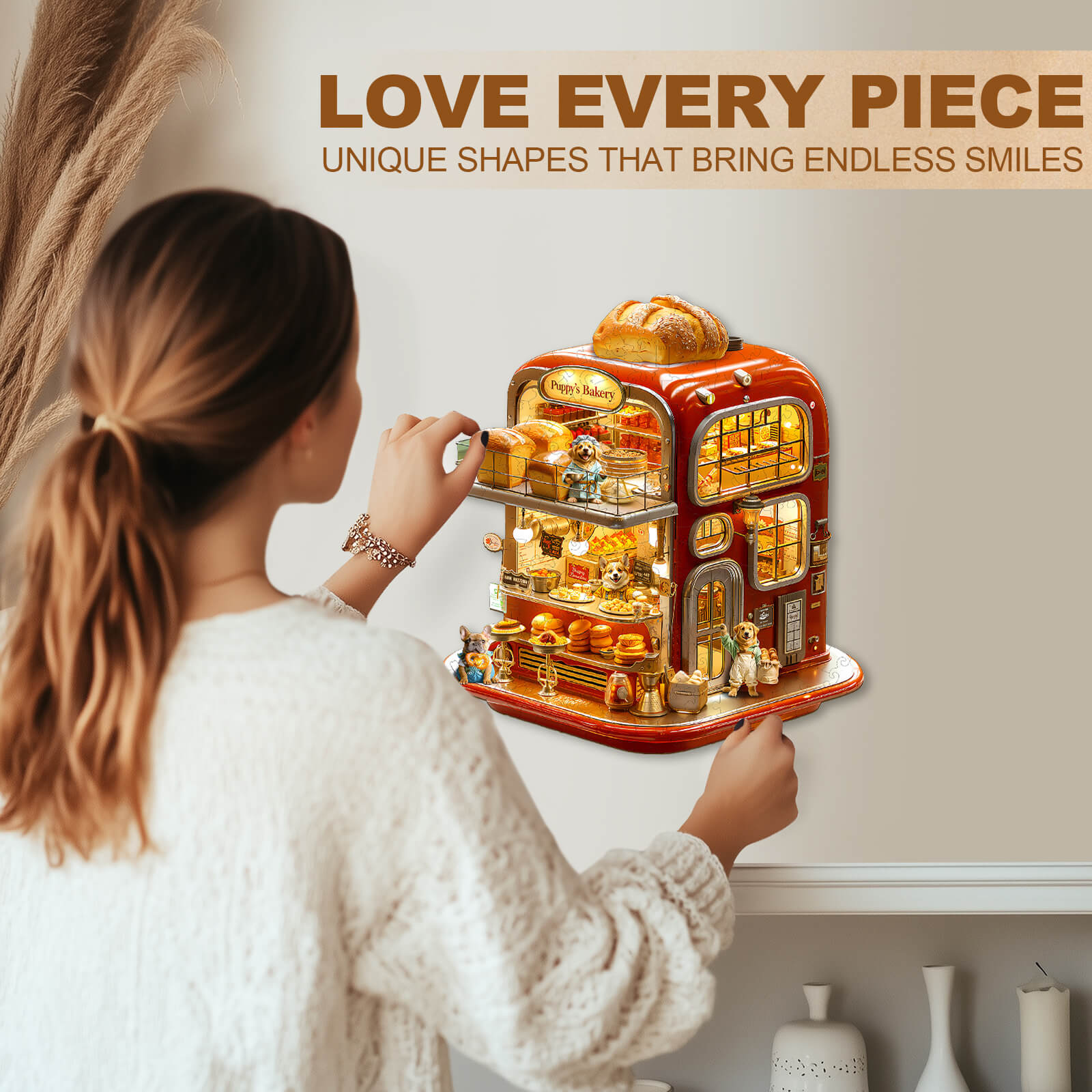 Puppy's Bakery Wooden Jigsaw Puzzle