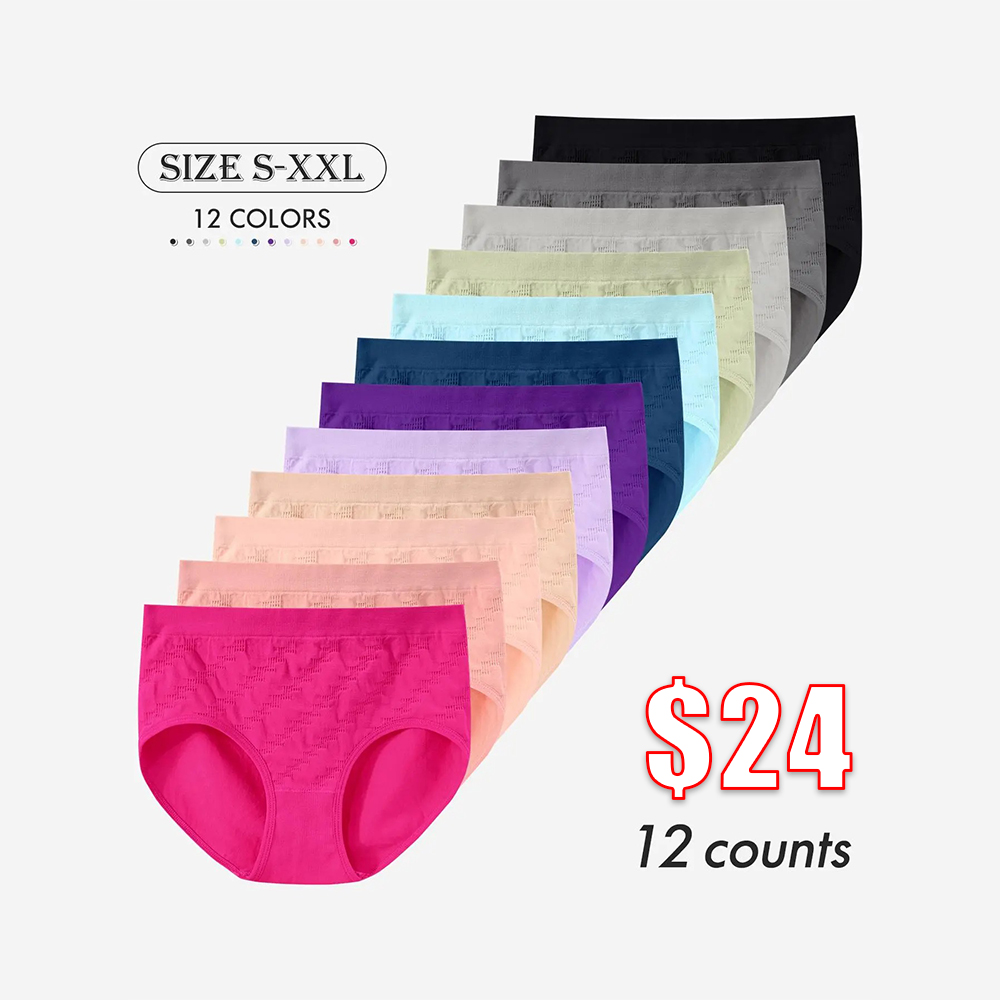 Women's Solid Color Panty, Breathable Comfortable Panty for Daily Wear