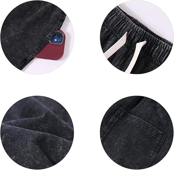 Vintage Acid-Washed Athletic Sweat Shorts