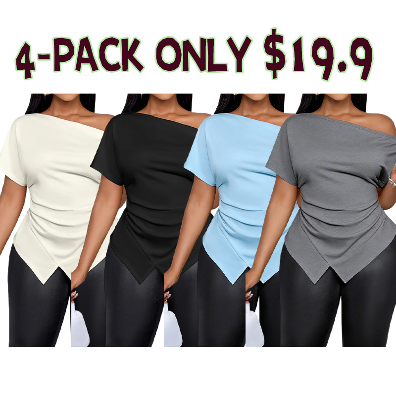 Fall Fitted Ombre Asymmetrical Top for Women