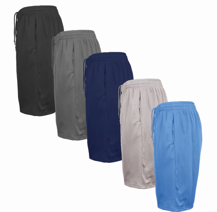 Men's 5-Pack Moisture-WickingMesh Shorts Menswear