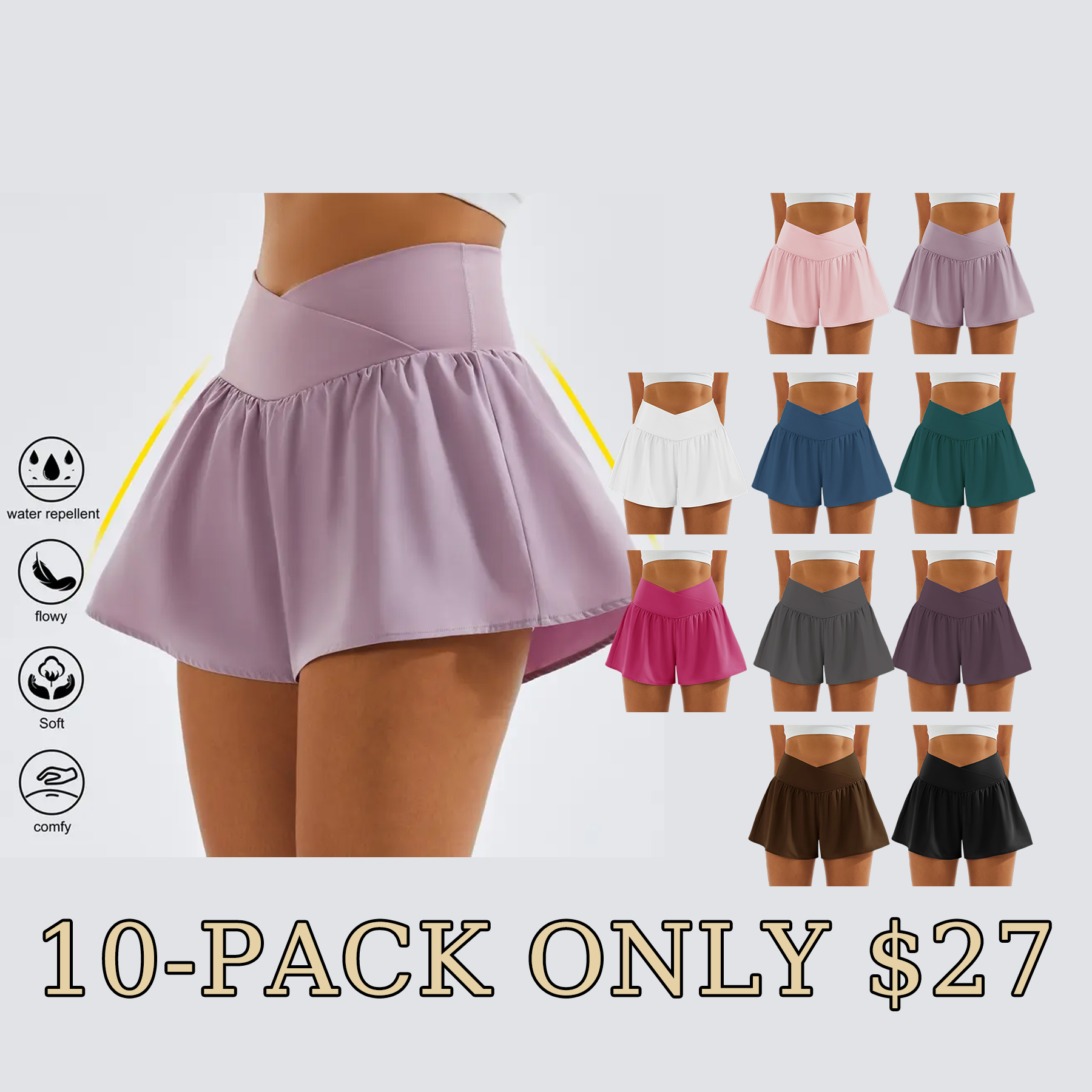 Flowy High-Waist Athletic Shorts for Women