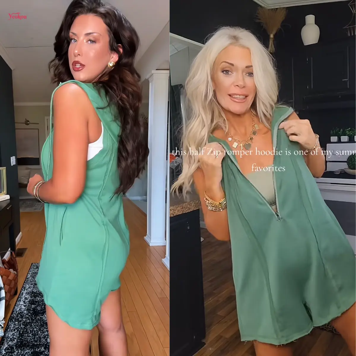 Womens Hooded Romper Sleeveless Athletic Workout Summer Casual Half Zip V Neck Overall Jumpsuits with Pockets