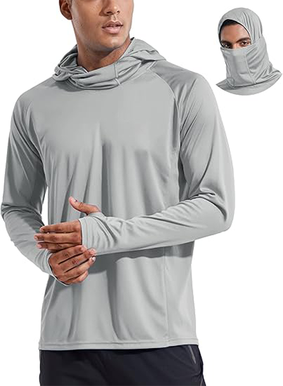 Men's UPF 50+ Sun Hoodie with Face Mask & Neck Gaiter