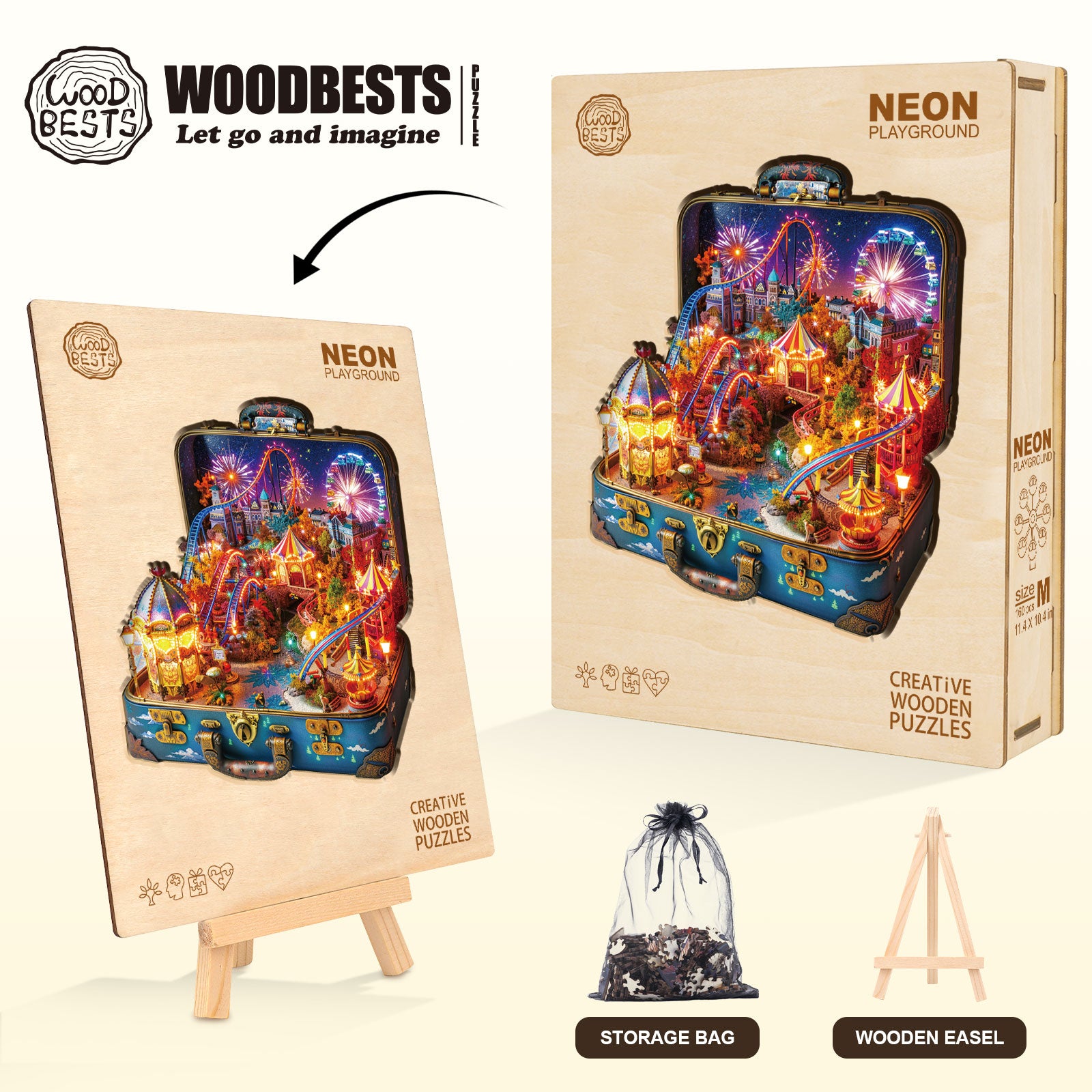 Neon Playground Wooden Jigsaw Puzzle