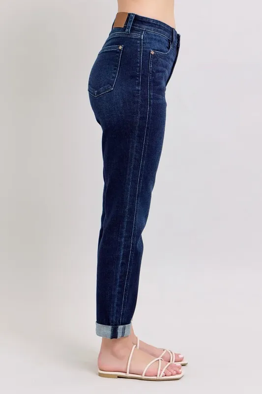 Blue Full Size High Waist Boyfriend Jeans Plus Size