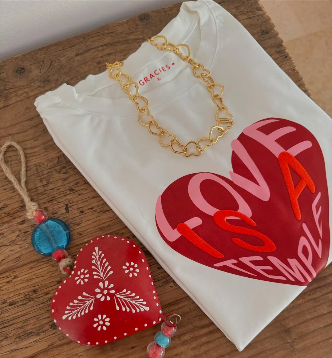 Heart Pattern Short-Sleeved T-Shirt