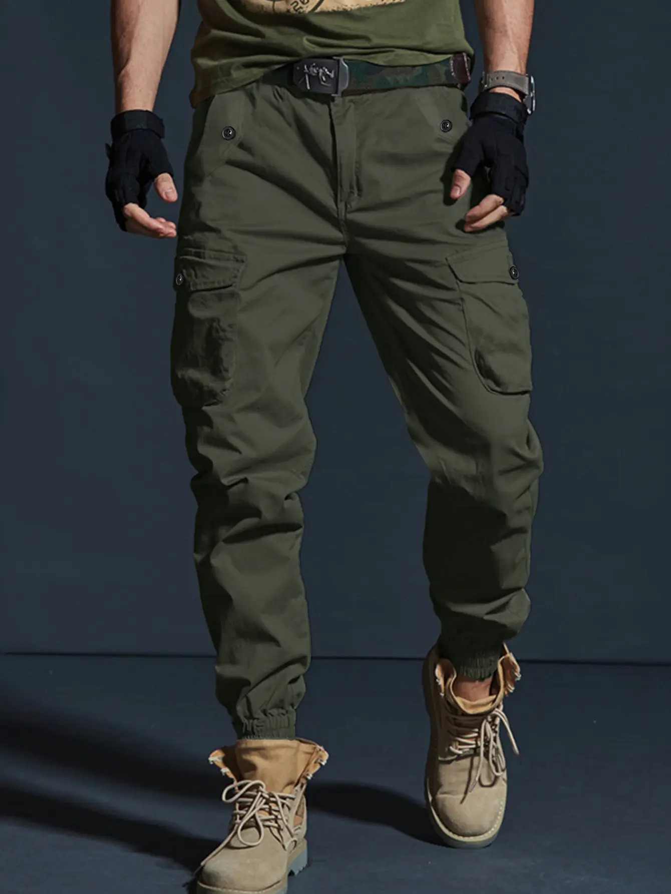 Men's Tactical Cargo Joggers - Multi-Pocket Rugged Pants for Outdoor & Urban Adventures
