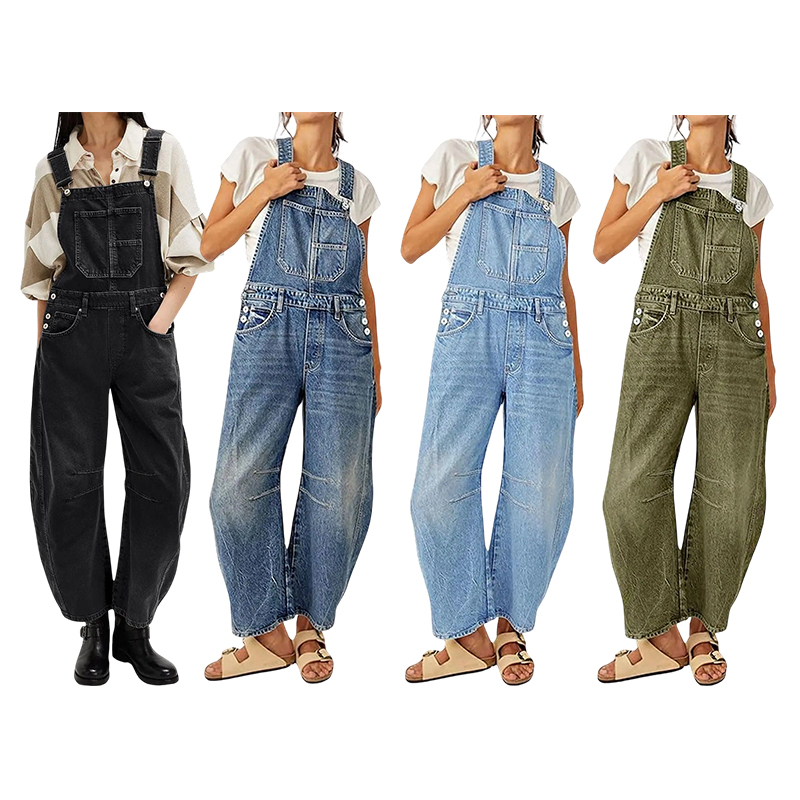 🎀🎀🎀Women's Y2K Wide-Leg Denim Overalls