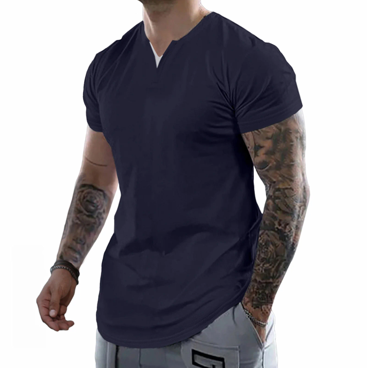 Men's Slim Fit V-Neck Muscle Tee - 2025 Spring Athletic Fashion