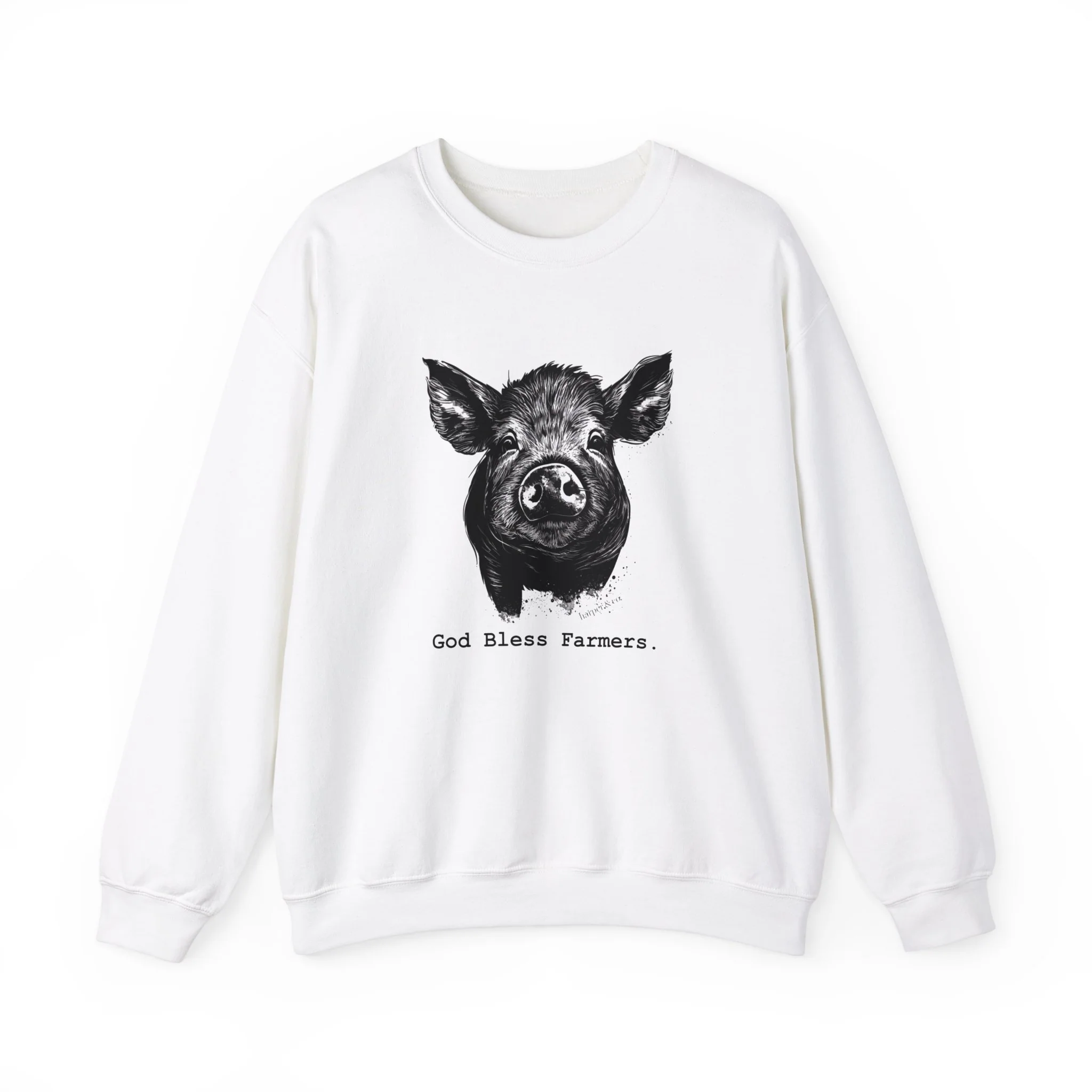 God Bless Farmers Pig Unisex Heavy Blend? Crewneck Sweatshirt