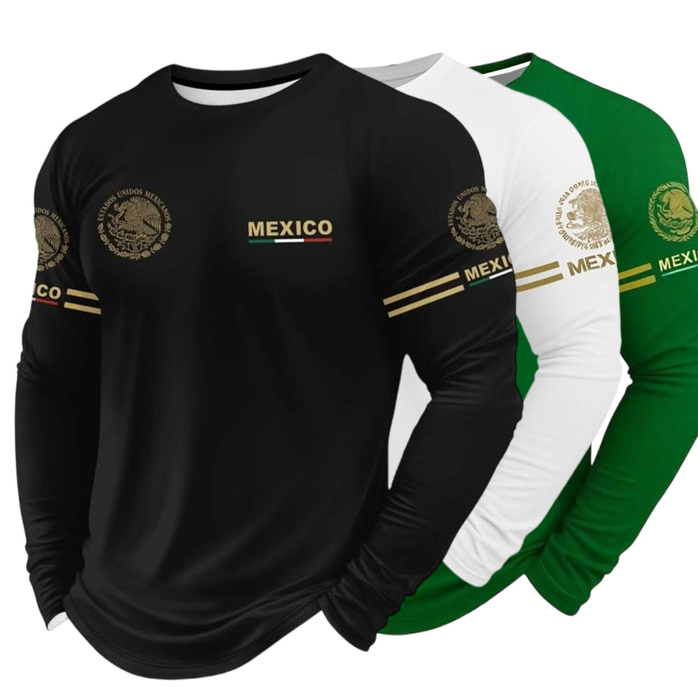 Men's 3D Print Long Sleeve T-Shirt, Breathable Comfort, Fitted Crop Top, All Seasons Wear