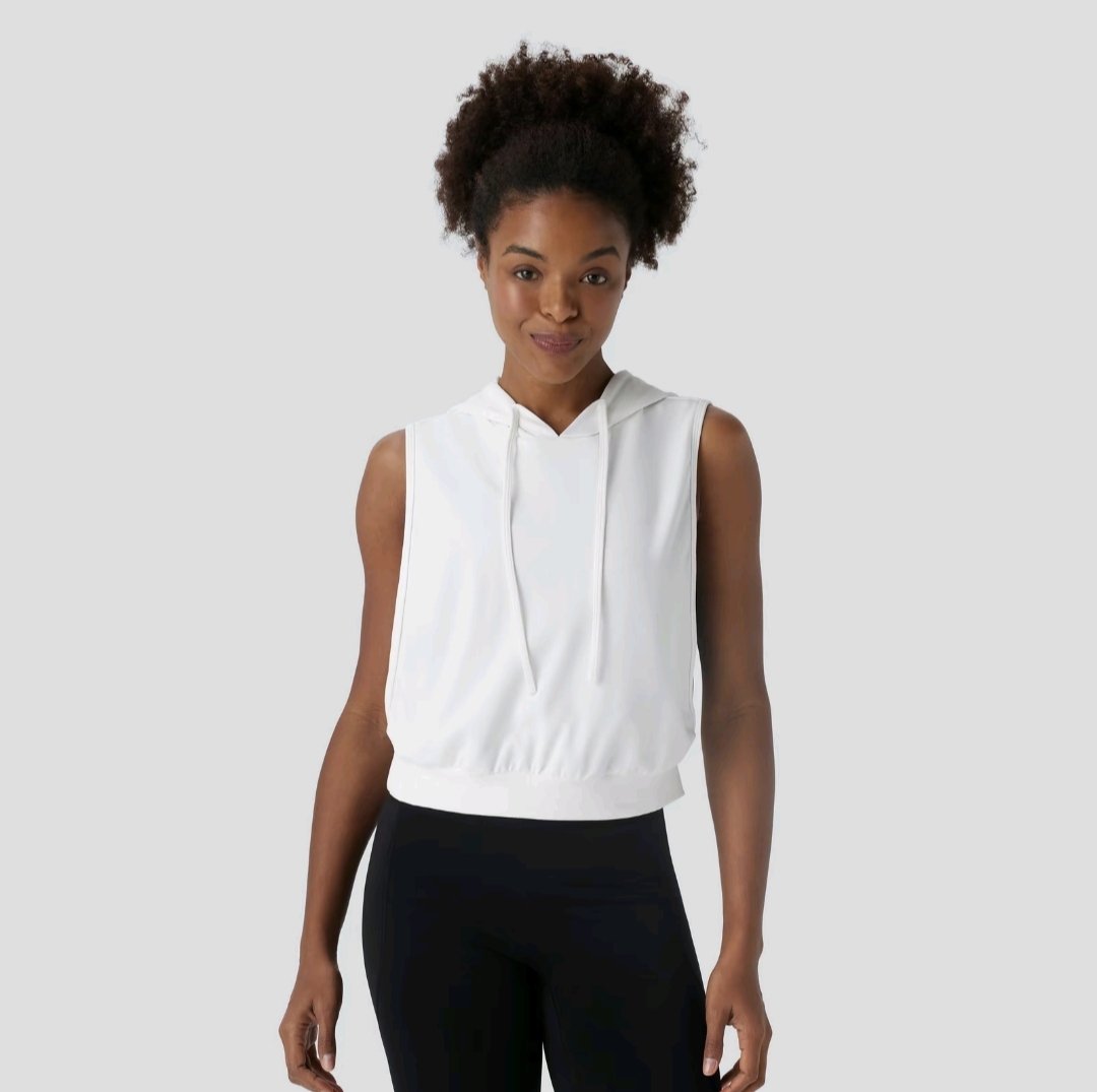 Halara Hooded Drawstring Sleeveless CroppedRunning Tank Top, Summer 2025 Outfits