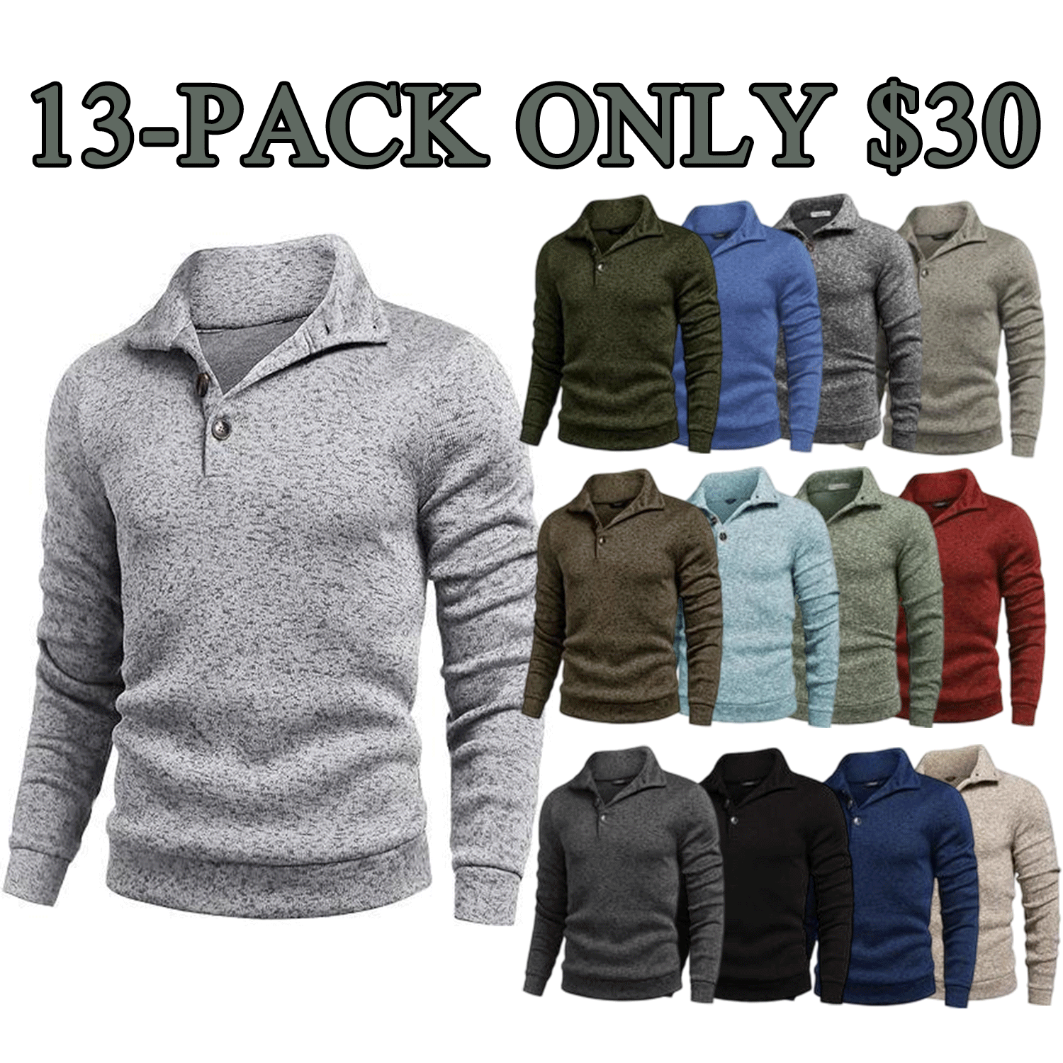 ✨Men’s Lightweight Ribbed Turtleneck Knit Sweater