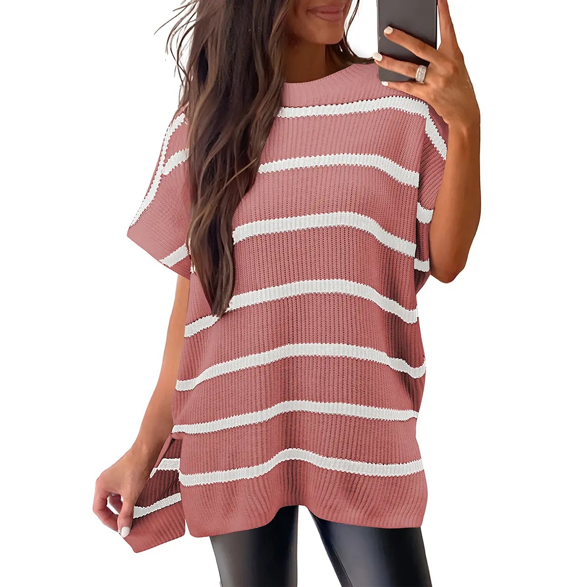 2026 Spring/Summer Oversized Cozy Ribbed Knit Top