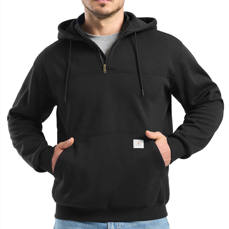 Men’s Water-Resistant Heavyweight Fleece Quarter-Zip Hoodie for Winter Work