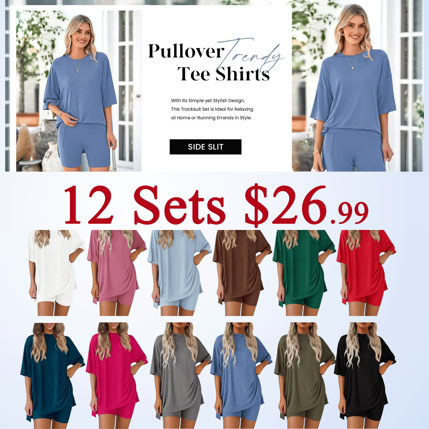 Women’s Oversized Tee & High-Waisted Biker Shorts Set