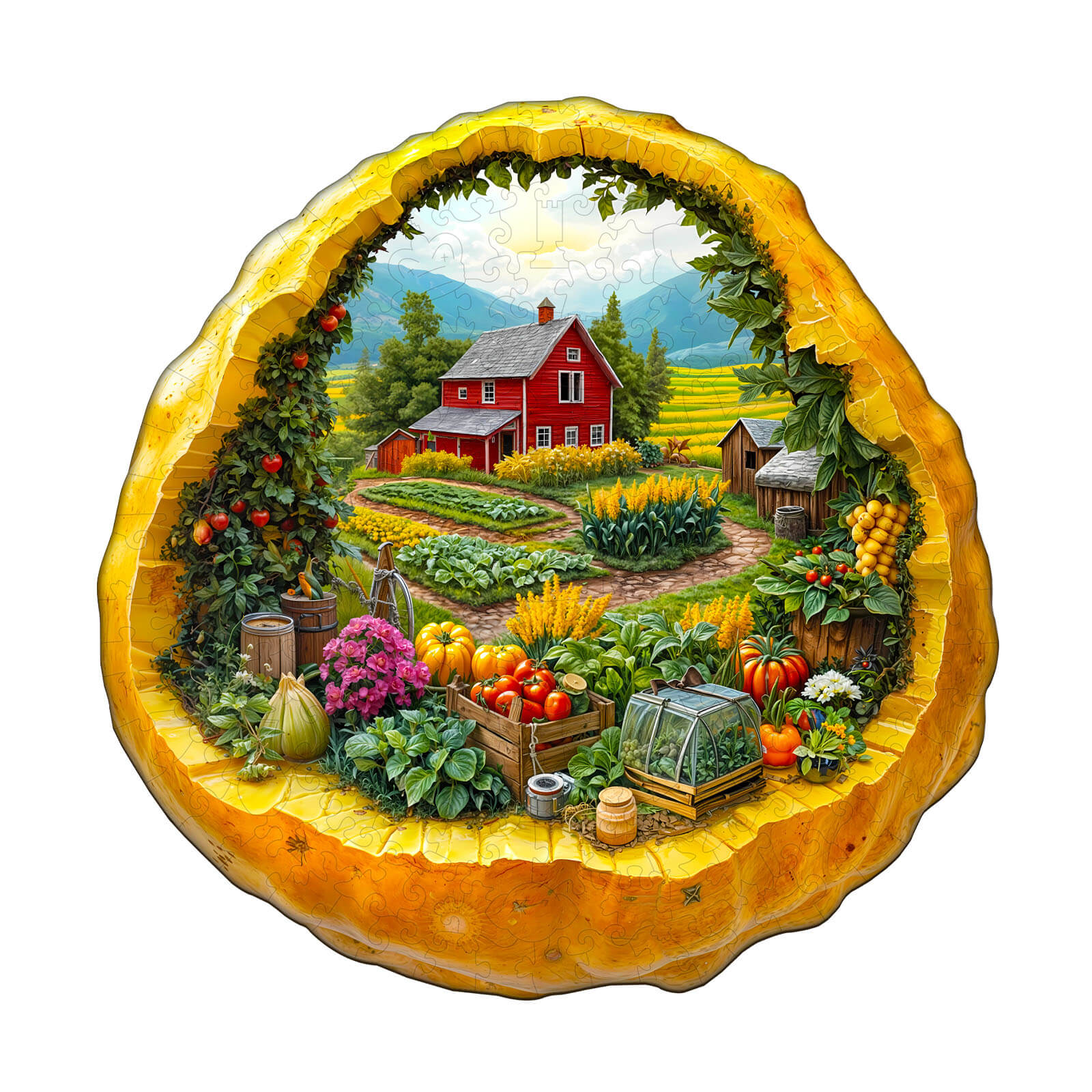Potato Autumn Farm Wooden Jigsaw Puzzle