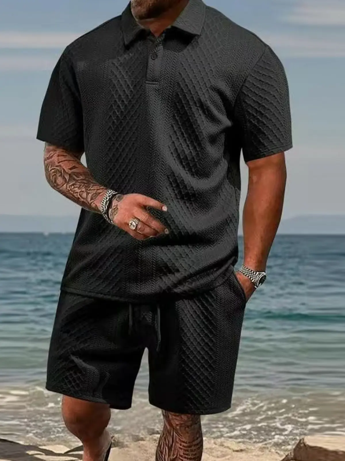 Men’s Relaxed Summer Polo & Shorts Set