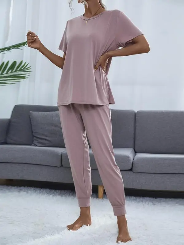 Women's Comfortable Solid Color Lounge Set