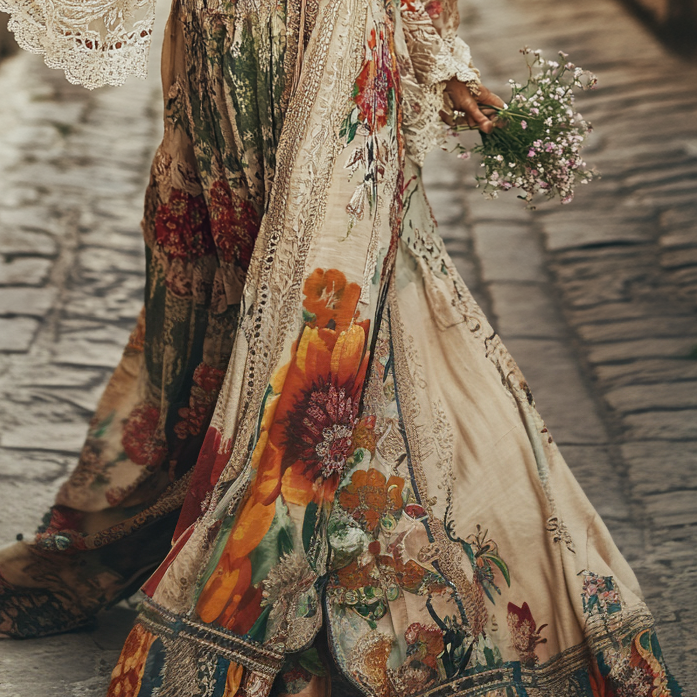 Vintage Loose Linen Patchwork Dress 6dd7