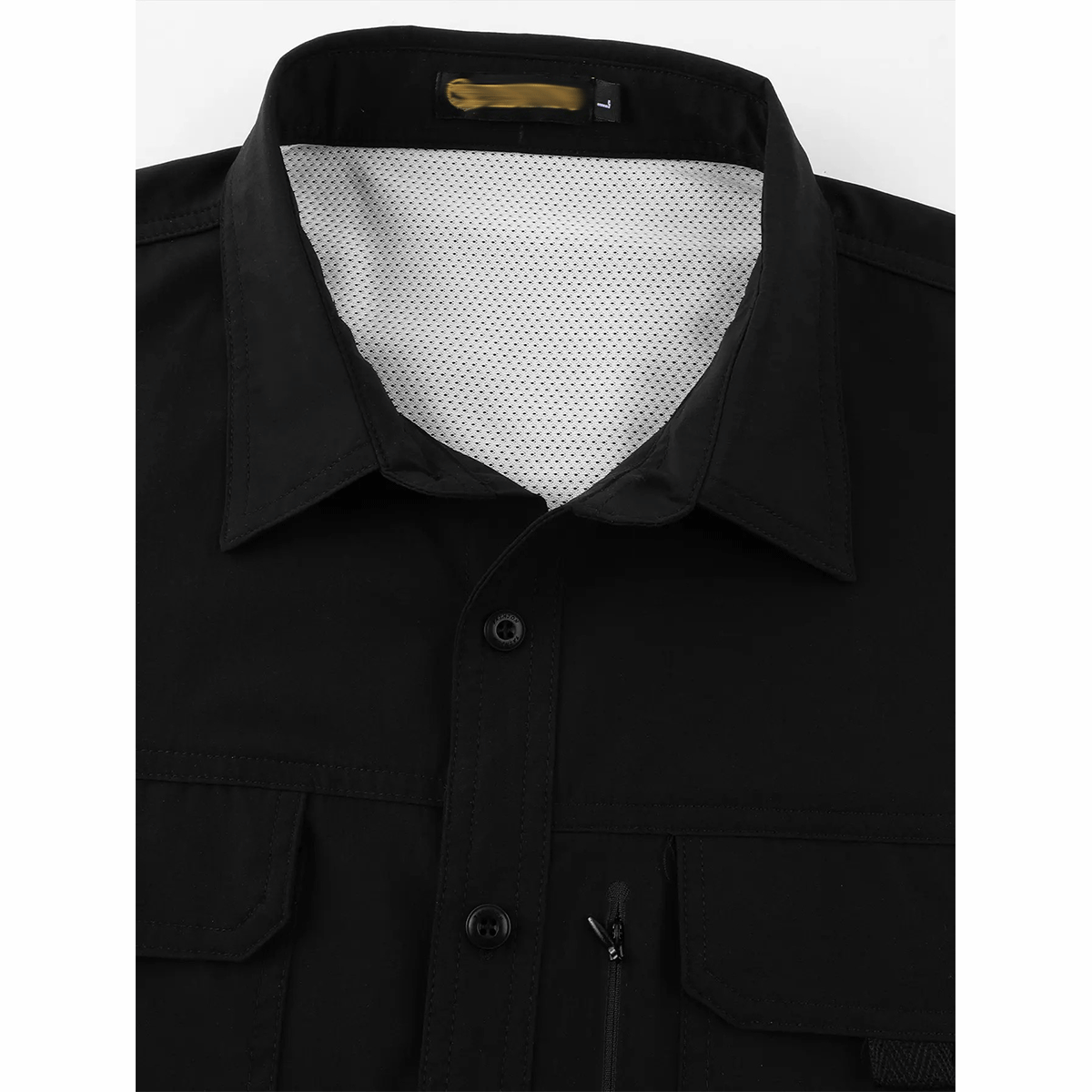 Men's American-Style Solid Color Shirt with Hidden Ventilation Holes