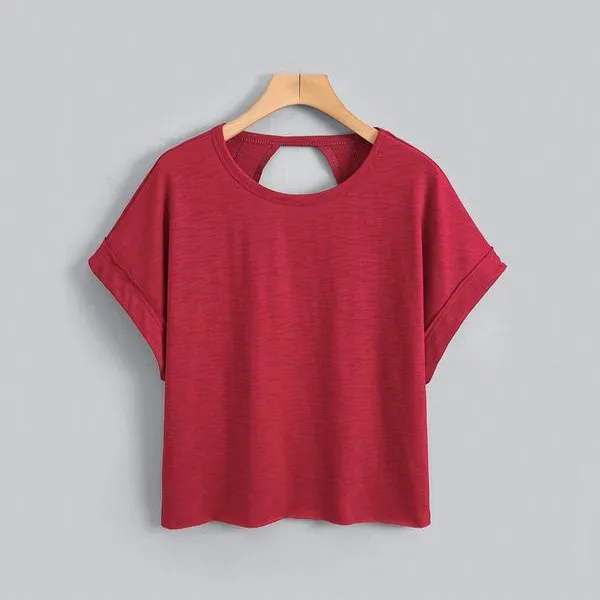 Women's Asymmetrical Cut-Out Batwing Tee