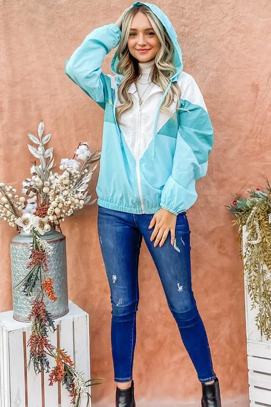 Color Block Windbreaker Jacket
