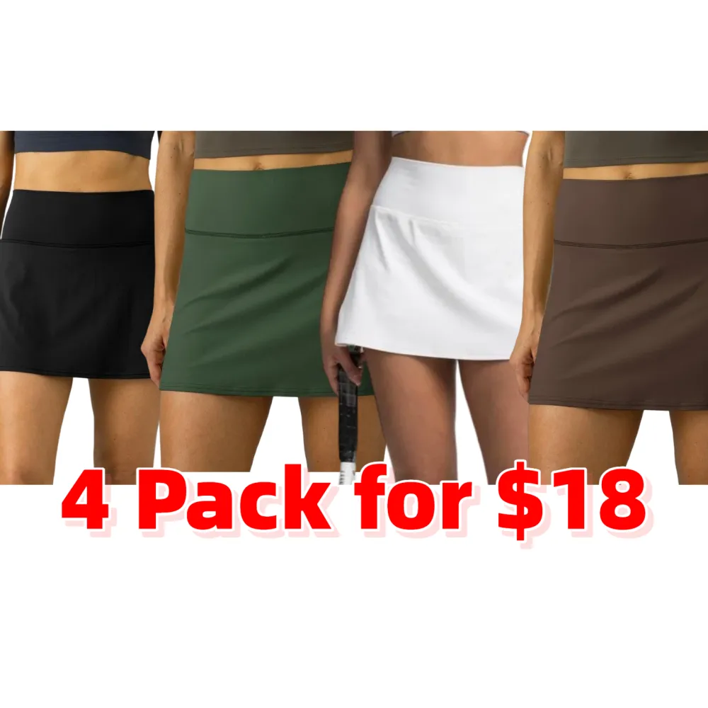 Women's High Waisted Tennis Skirts Built-in Shorts with Pockets Golf Skorts Activewear Outdoor