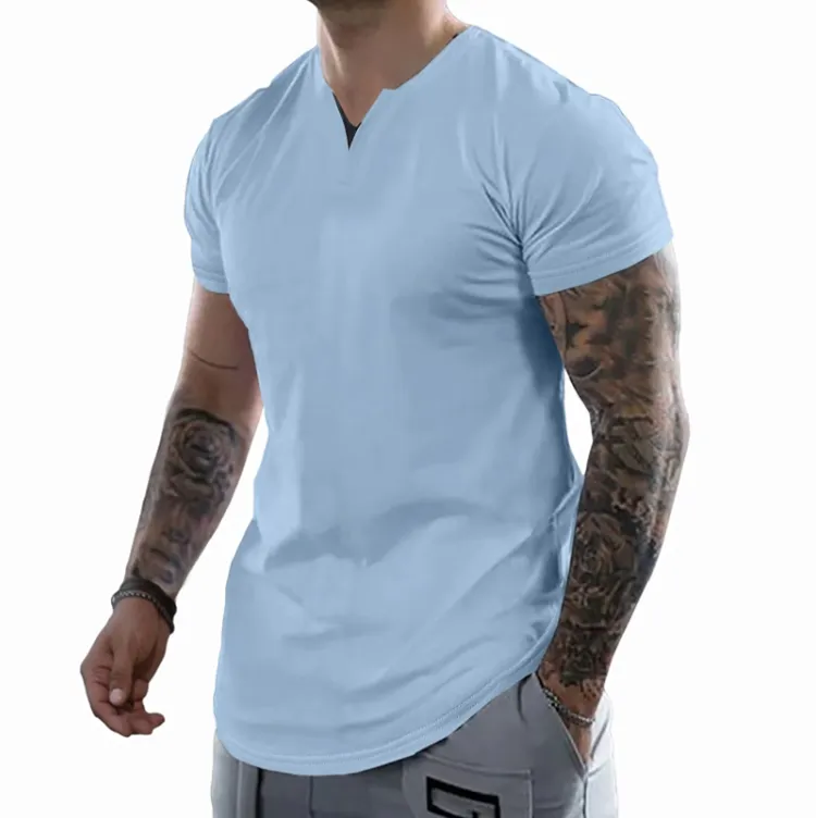 Men's Slim Fit V-Neck Muscle Tee - 2025 Spring Athletic Fashion