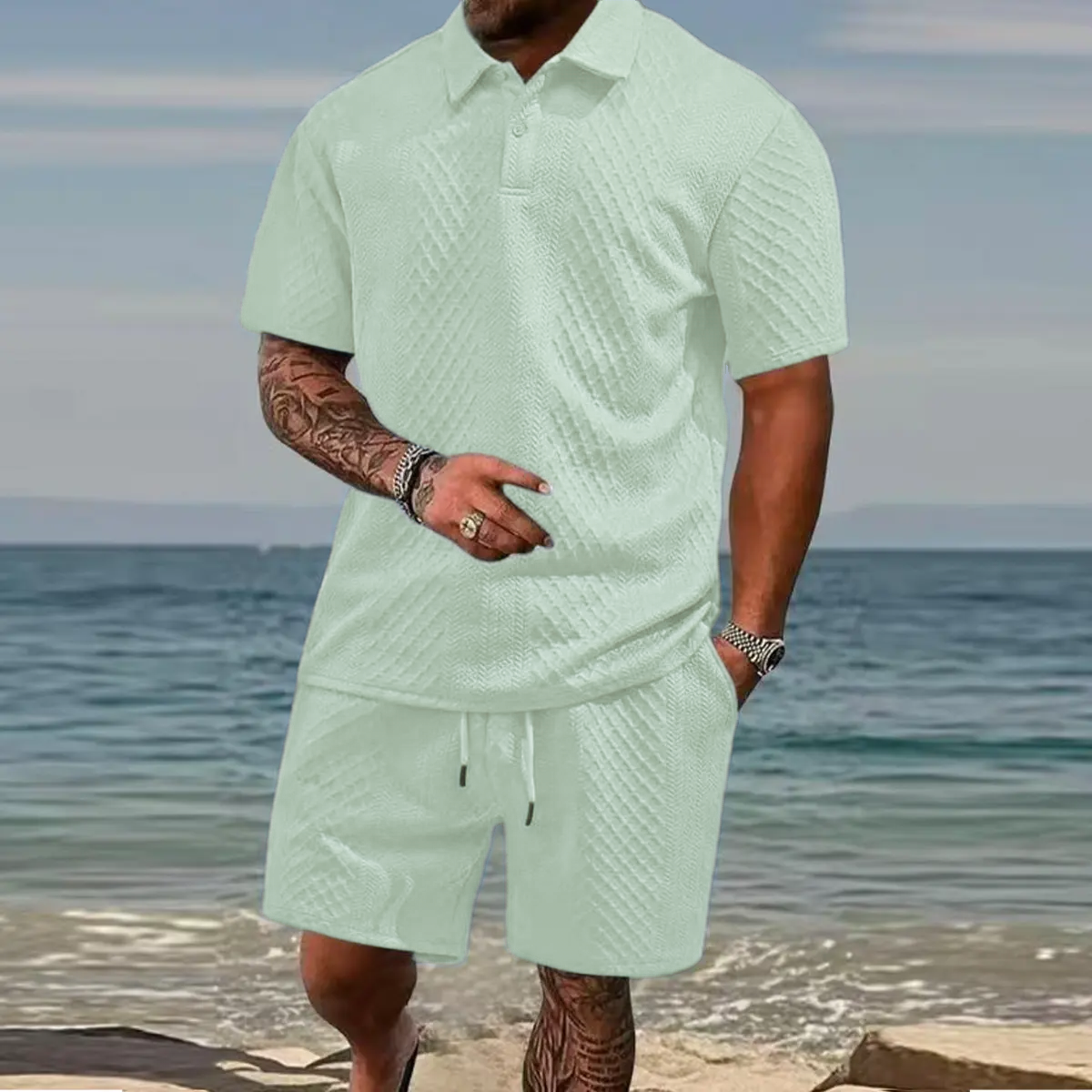 Men’s Relaxed Summer Polo & Shorts Set