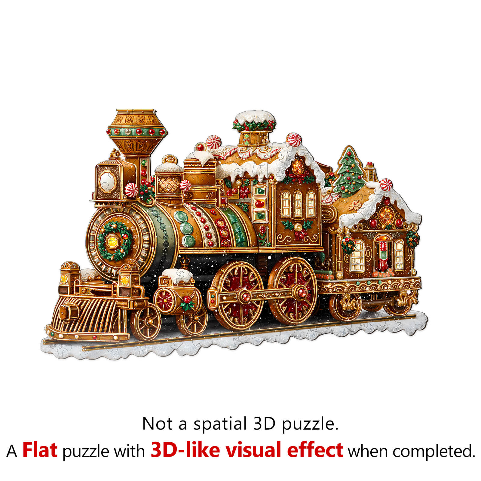 Christmas Mechanical Train-2 Wooden Jigsaw Puzzle