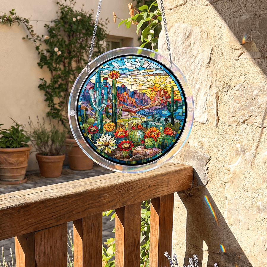 Acrylic Jigsaw Puzzle Suncatcher - Desert Sunrise