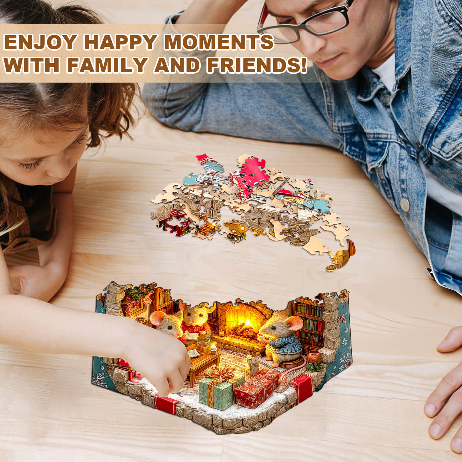 Mouse's Gift House Wooden Jigsaw Puzzle