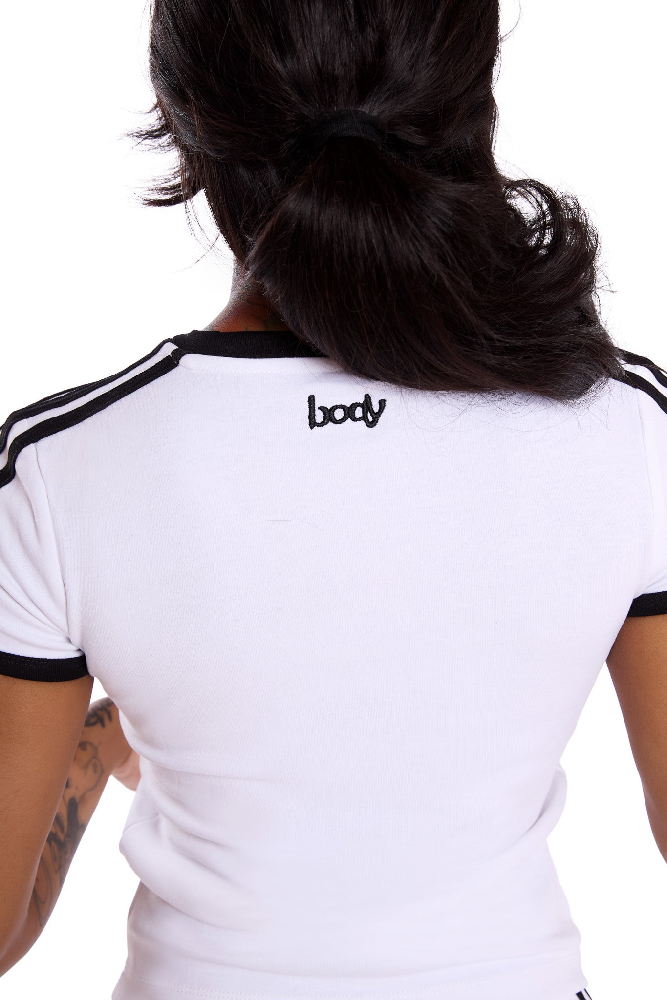 STRIPED SOCCER SHIRT (WHITE/BLACK)