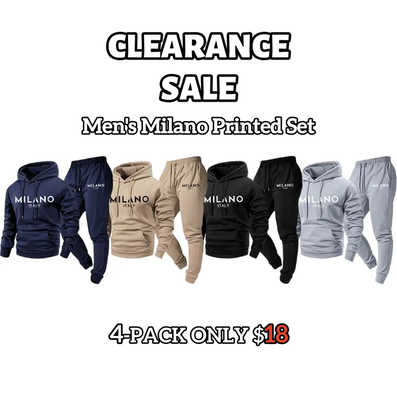 Men's Milano Printed Hoodie and Drawstring Sweatpants Set