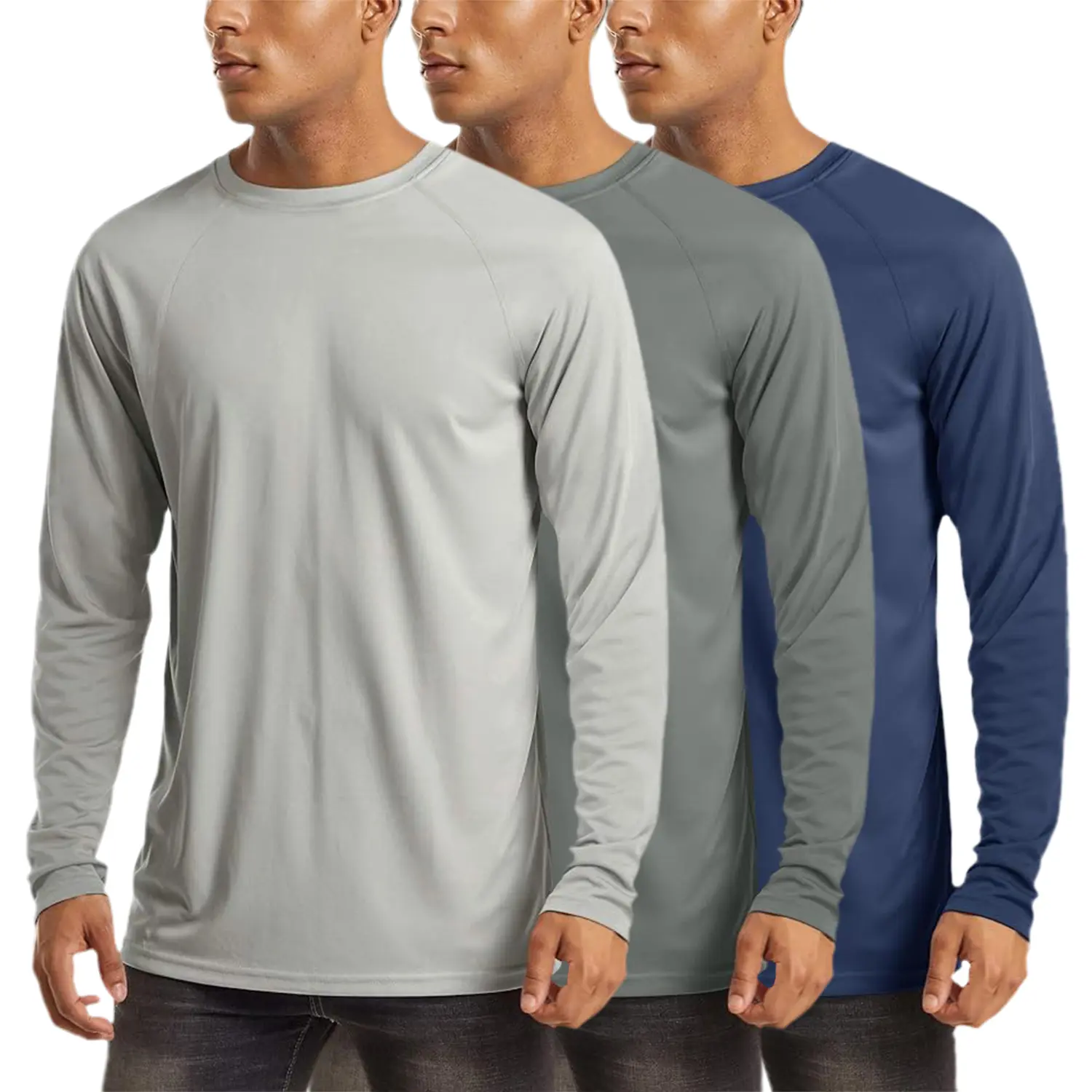 Men's UPF 50+ Long Sleeves Shirts Quick Dry Lightweight Summer Sportswear Tops