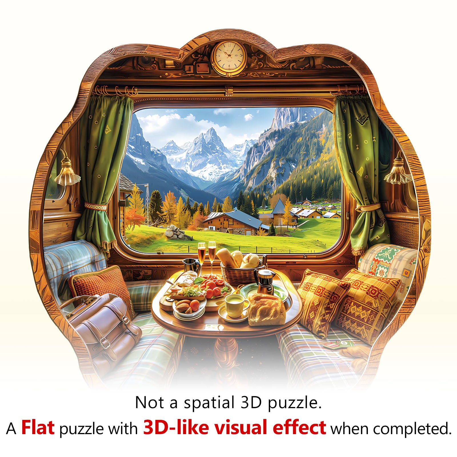 Car window scenery Wooden Jigsaw Puzzle