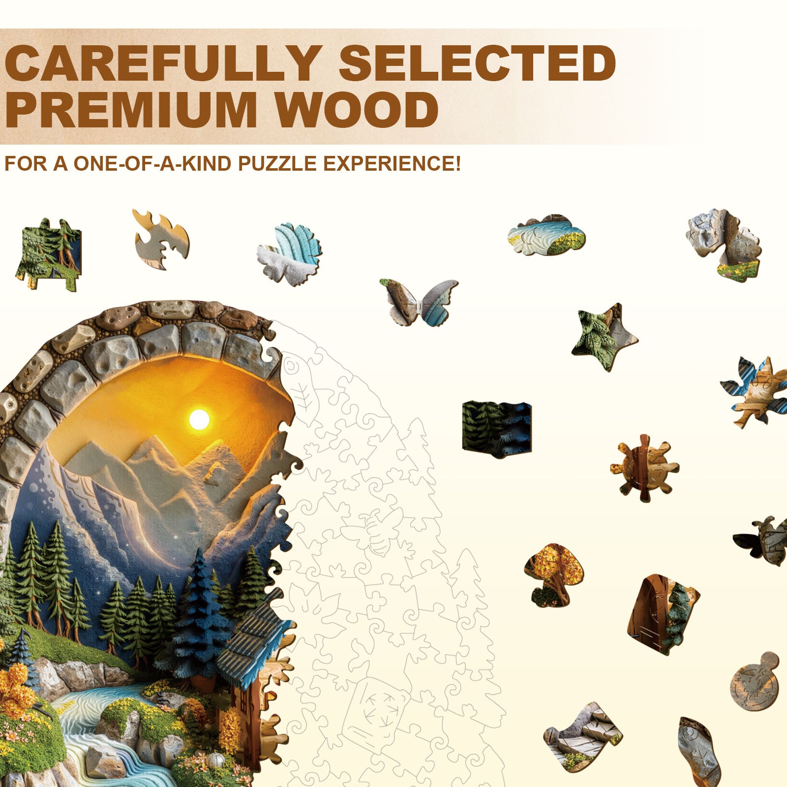 Sunset Cabin Wooden Jigsaw Puzzle