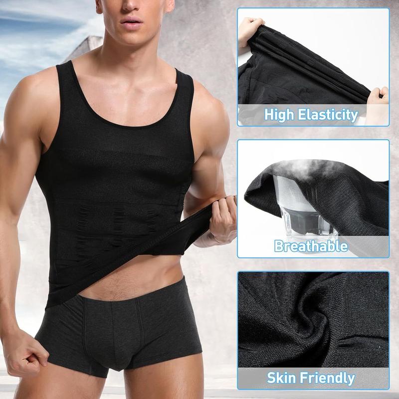 Men Body Shaper Compression Vest,Men Abdomen Sleeveless Running Workout Fitness GYM Tank Tops Shirts