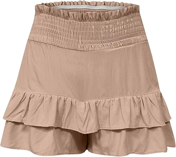 👖👖Women's Ruffle Hem High-Waist Shorts