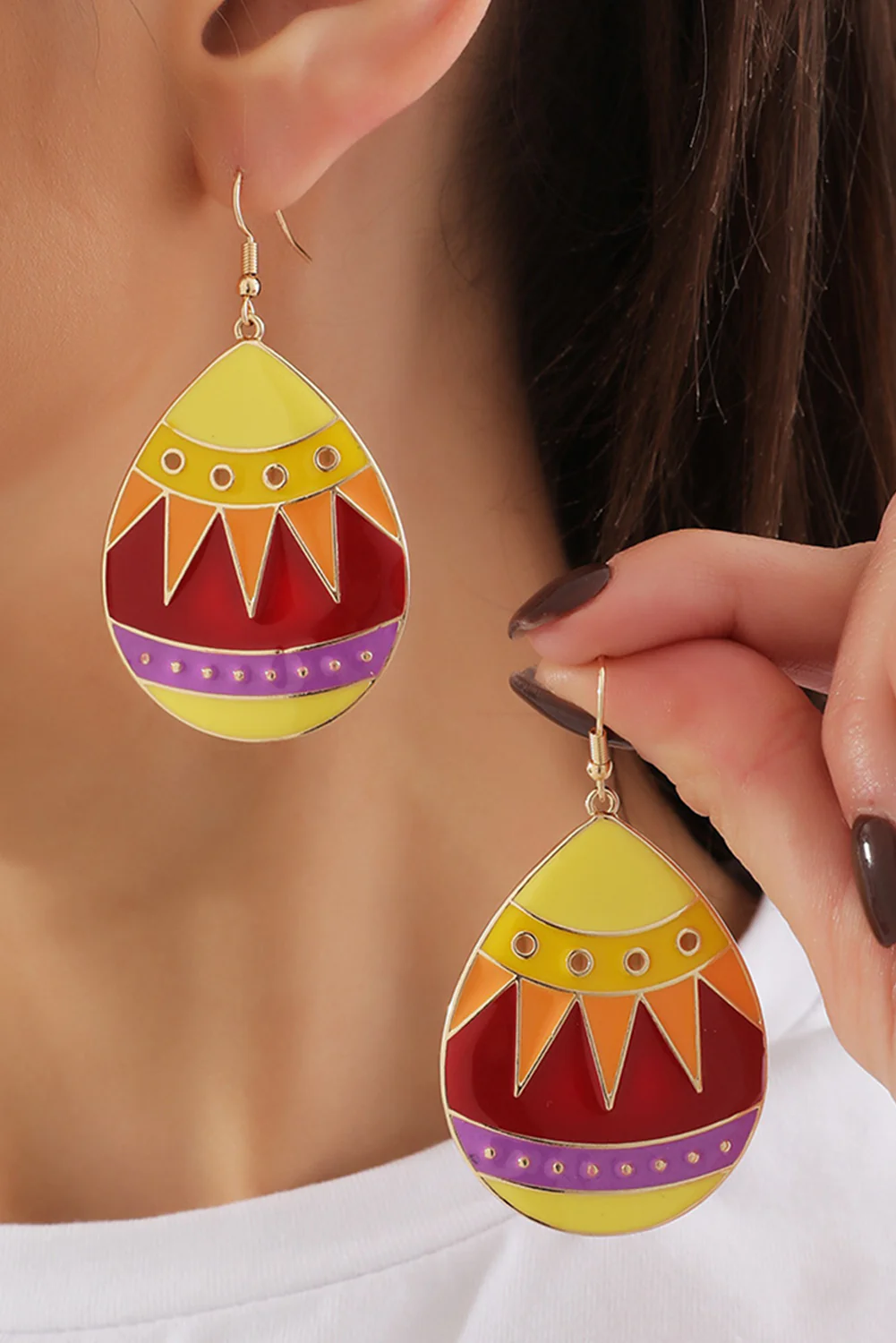 Yellow Easter Egg Hook Earrings