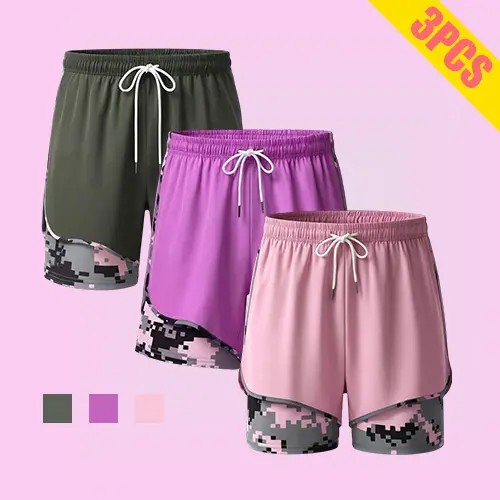 Women’s 8-Pack Anti-Exposure Layered Look Yoga Shorts — Quick-Dry Athletic/Casual Basic Workout Shorts for Running, Fitness, and Tennis