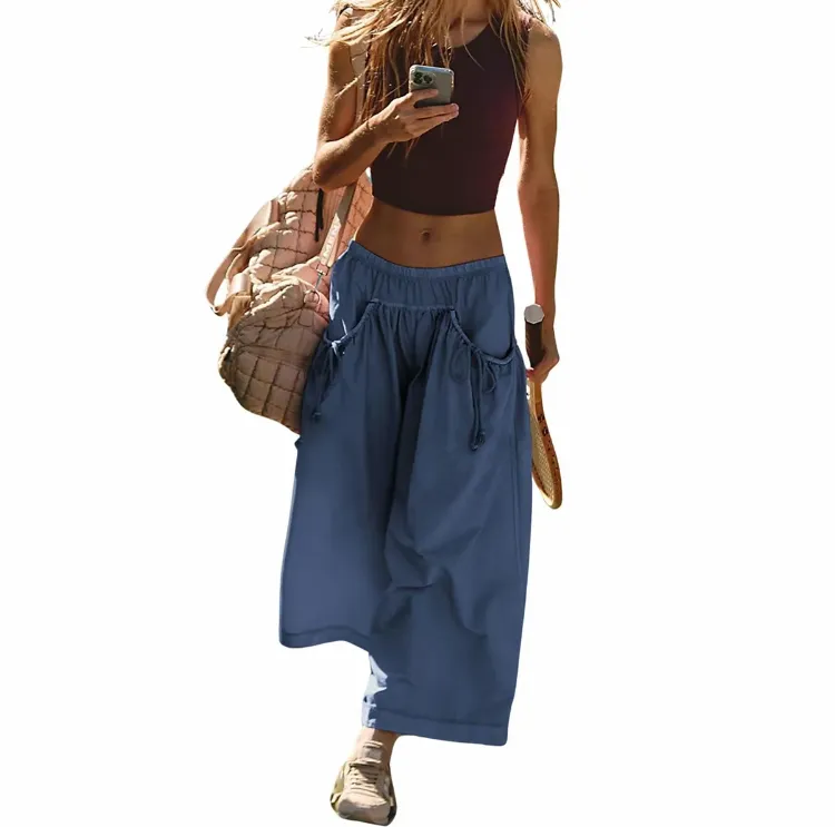 🌸Women's Boho Wide Leg Track Pants – Lightweight, Quick-Dry, Y2K Style Hiking Capris 🌿