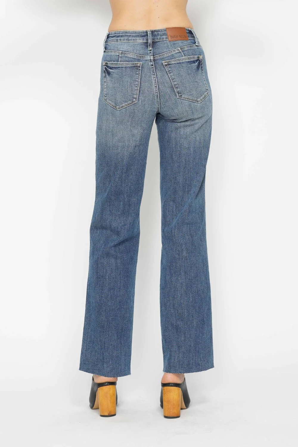 Blue Full Size Tummy Control Straight Jeans