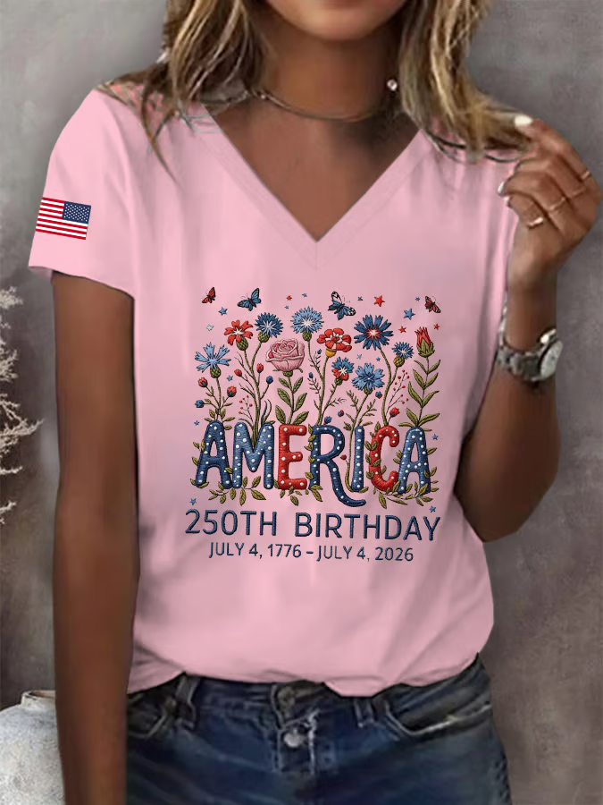 Women's America 250th Birthday Print T-Shirt